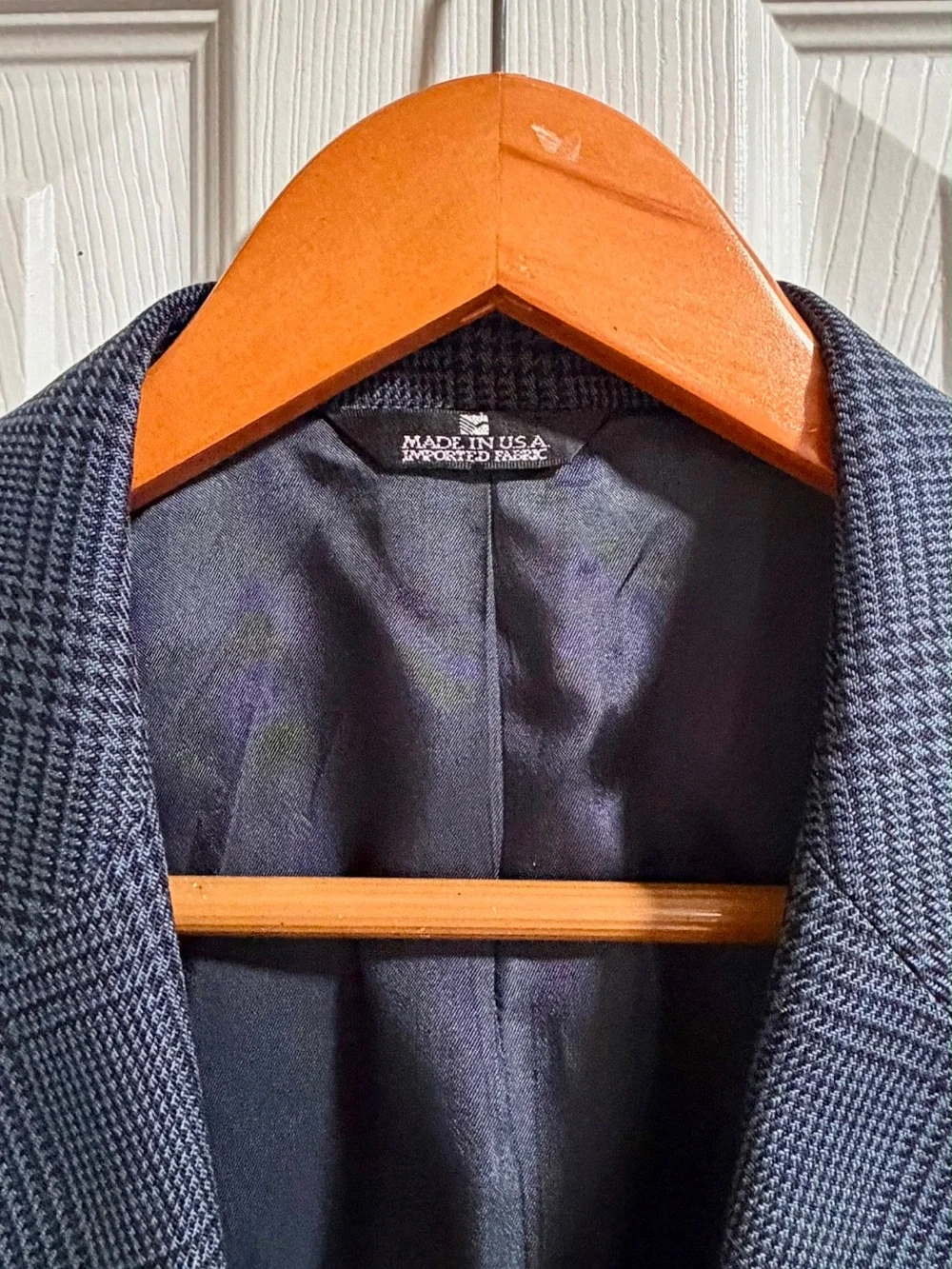 Wellington Dark Blue Glen Plaid Two-Button Sport Jacket